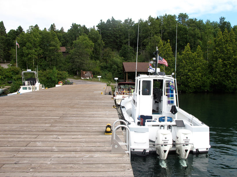 Photo: Main pier at Washington Harbor, Isle Royale.