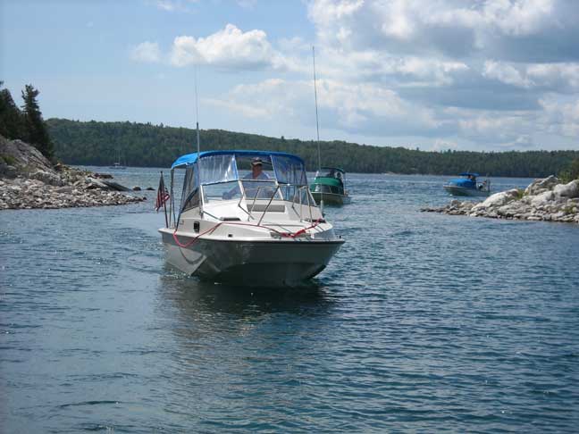 Photo: Hole In The Wall, a narrow and shoal short cut to Fraser Bay.