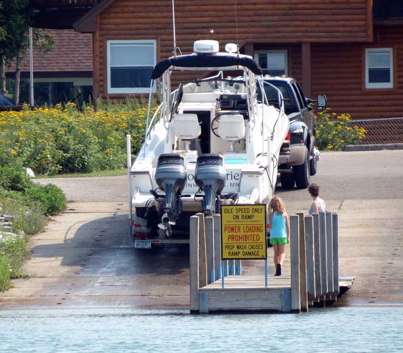 Photo: Boston Whaler 23 Walkaround at marina in Detour Village, Michigan