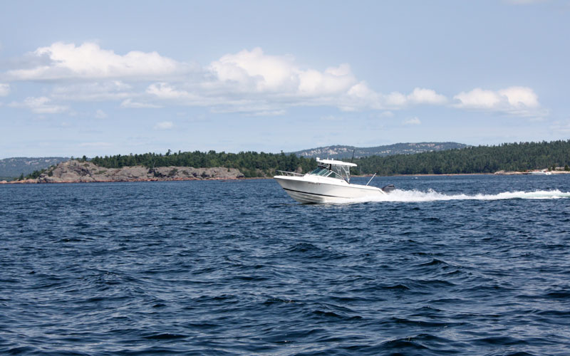Photo: OUTLIER underway in Frasier Bay, northern Lake Huron.