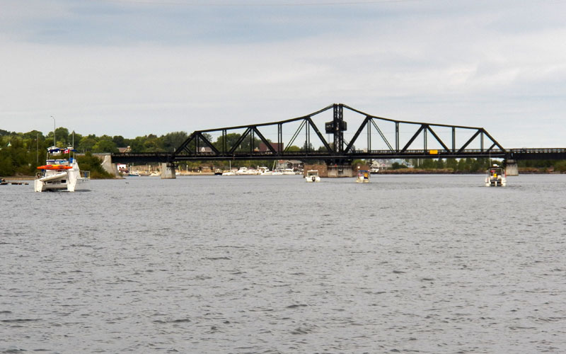 Photo: Swing bridge at Little Current seen from the east approach.