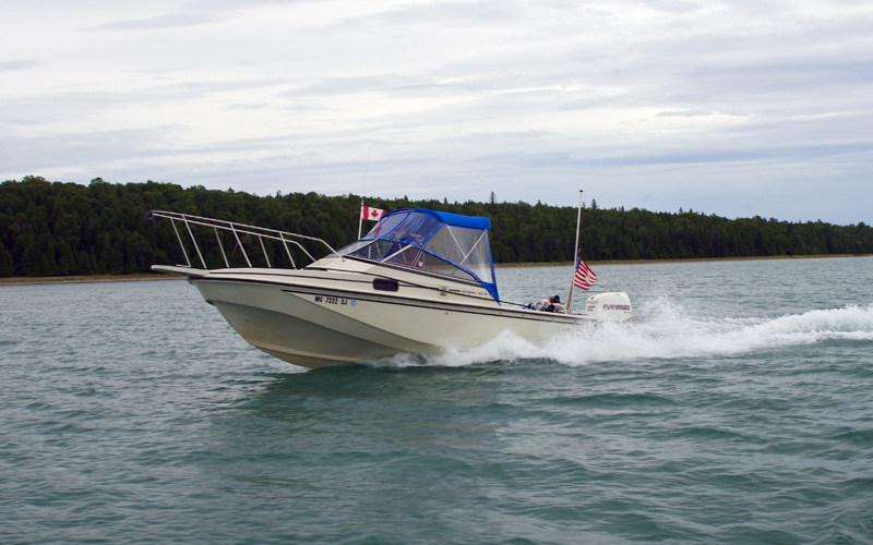 Photo: CONTINUOUSWAVE on plane near Lime Island, Michigan.