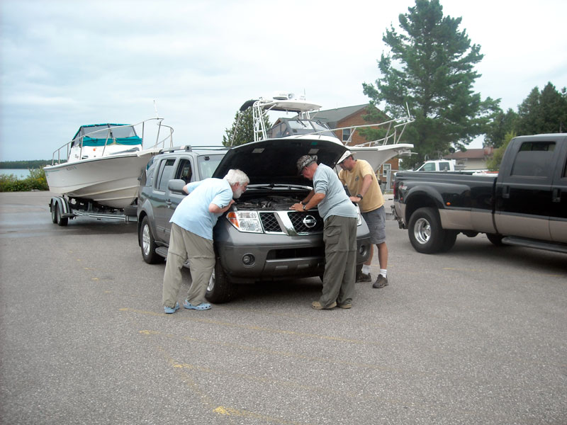 Photo: Trailer boat launch ramp at Detour Village, Michigan