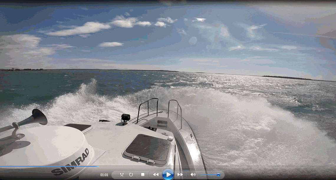 Photo: Head seas in open water.