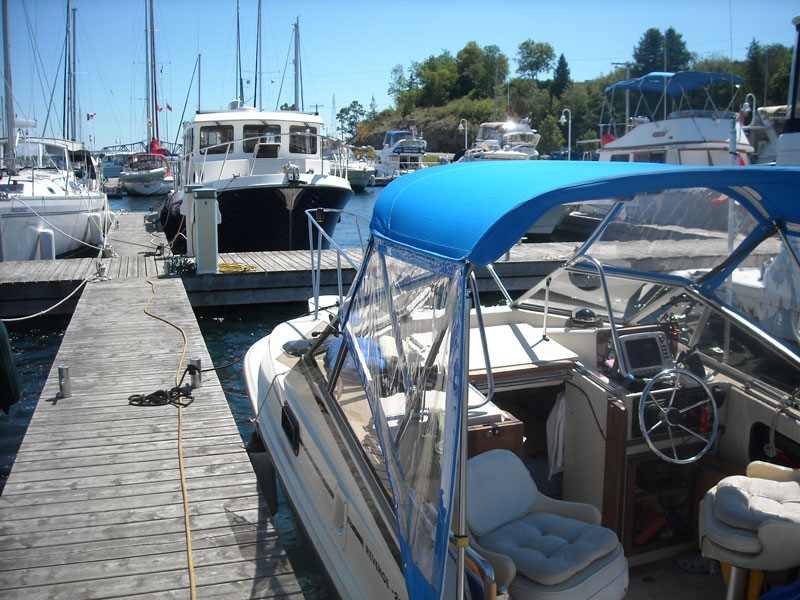 Docks at the municipal marine, Port of Litle Current, Manitoulin Island, Ontario, Canada