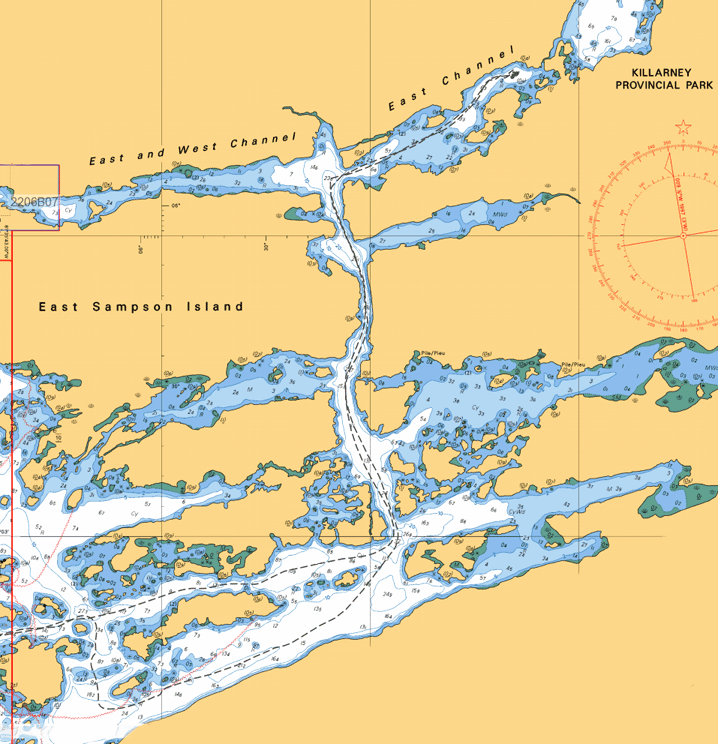 Chart excerpt showing East Channel