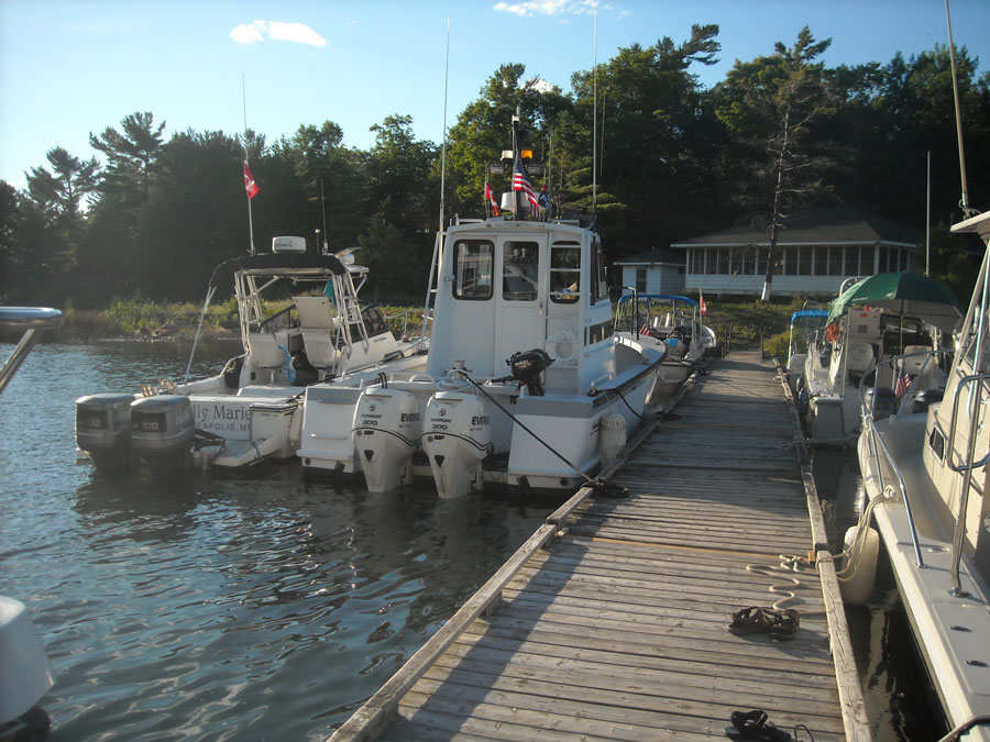 Neptune Island dock and cottages