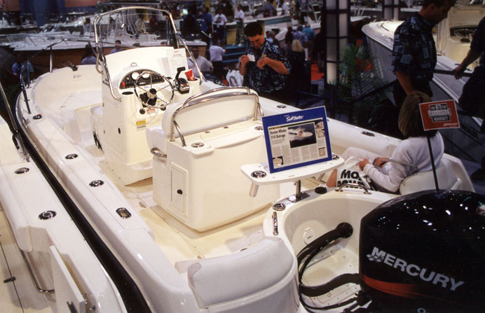 Photo: 2002 Boston Whaler 210 Outrage view of cockpit from port stern quarter 