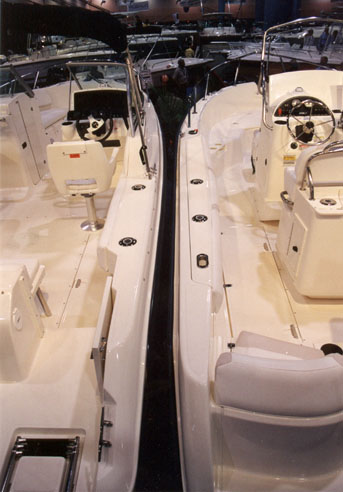 Photo: 2002 Boston Whaler 210 Outrage and 21 Ventura side-by-side