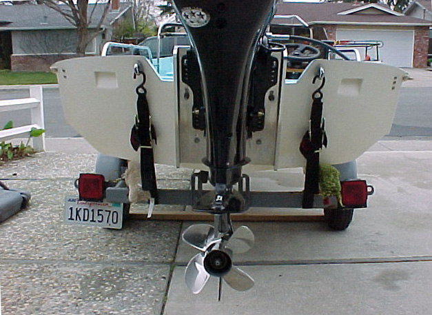 Photo: 1962 13-Sport on trailer; view of 4-blade stainless steel propeller