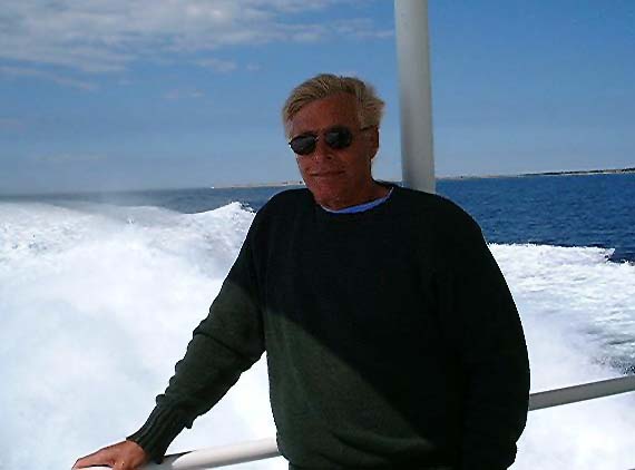 Photo: Ray Beaugrand on fantail high-speed ferry.