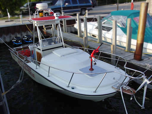 Photo: 22 Outrage Cuddy WD foredeck with fire fighting monitor.