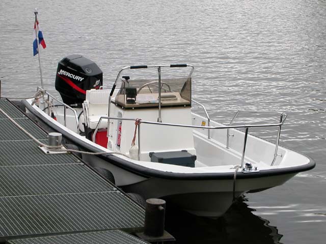 Photo: Whaler 17 Montauk at launch ramp in the Netherlands
