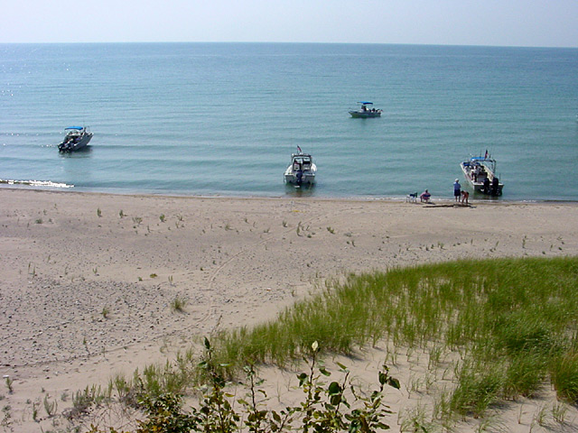Photo: Whalers anchored off the southwest shore of South Fox Island, Lake Michigan