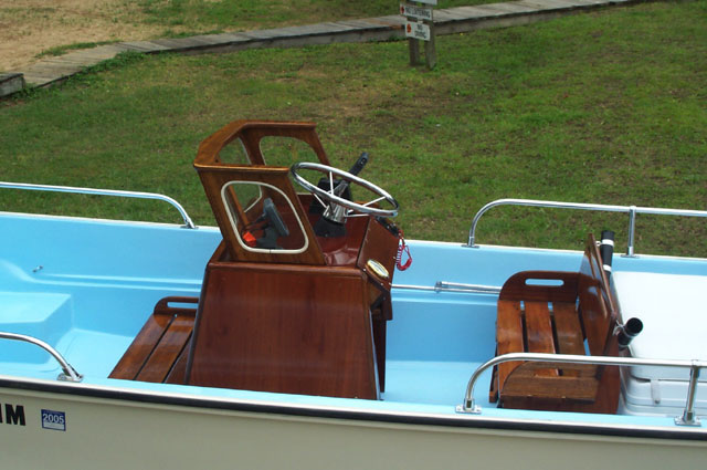 Photo: Interior re-installed in refinished hull; 1970 Nauset.