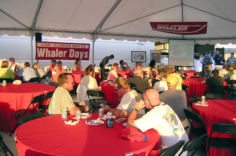 Photo: Under the Tent, Whaler owners enjoying themselves