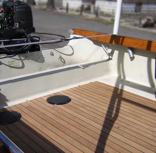 Photo: New cockpit deck fabricated from teak and plywood
