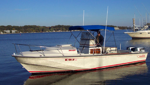 [Photo: 1983 Whaler 25 Outrage Cuddy After Restoration]