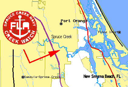 MAP: Spruce Creek near New Smyrna Beach, FL