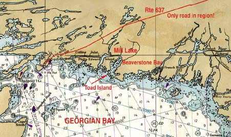 MAP: Northern Shore of Georgian Bay of Lake Huron