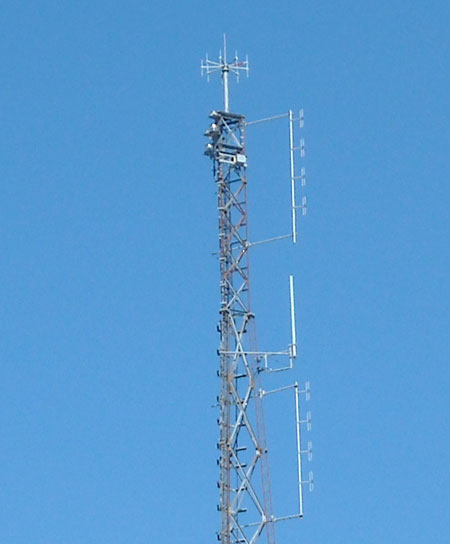 Antenna array typical of USCG Rescue 21 sites.