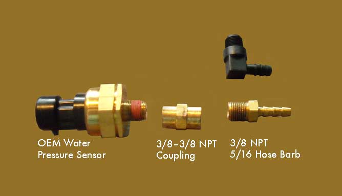 Photo: Water pressure sensor and some necessary fittings