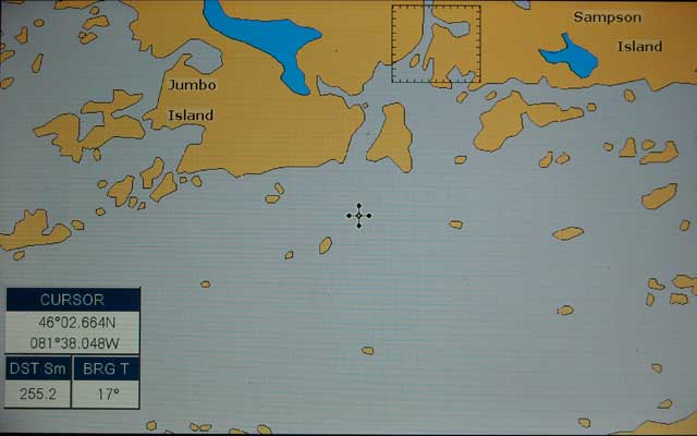 Standard Horizon CP300 chart plotter screen chart display