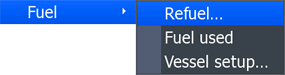 HDS Fuel menu screen