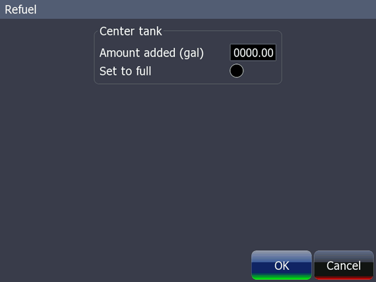 HDS Refuel screen