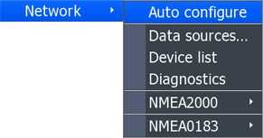 HDS Network menu screen