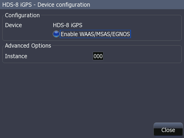 HDS Network menu screen