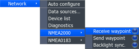 HDS NMEA 2000 menu