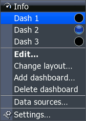 INFO page contextual menun