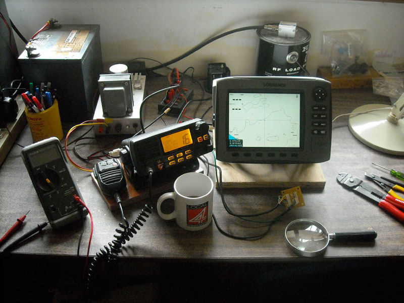Photo: GX1500S radio display showing navigation data