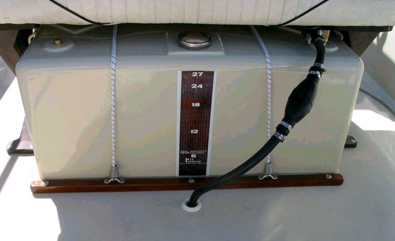 Photo: Fuel Tanks in cockpit of Whaler Montauk