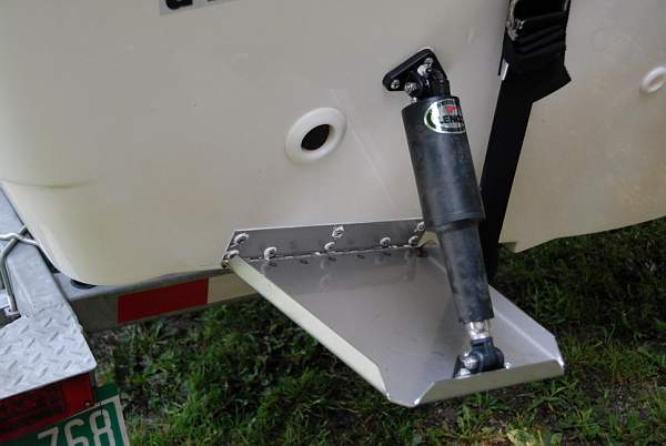 Photo: Trim tab installation on 190 NANTUCKET with swim platform option.