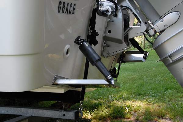 Photo: Trim tab installation on 190 NANTUCKET with swim platform option.