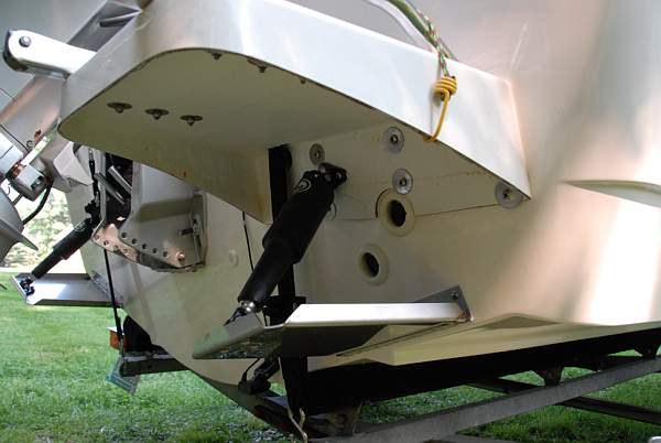 Photo: Trim tab installation on 190 NANTUCKET with swim platform option.