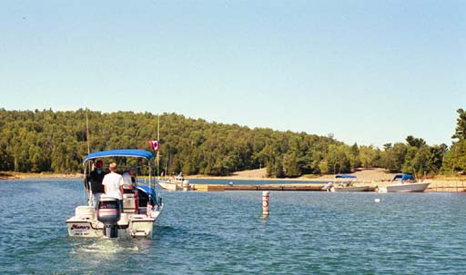 [Photo: Approaching Neptune Island Dock]